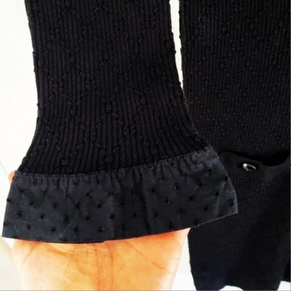 Classic CHANEL Solid Black Ribbed Stretch Dress - Picture 16 of 16